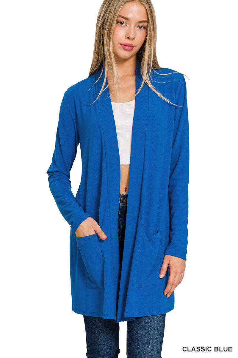 Open Front Fly Away Cardigan Sweater 