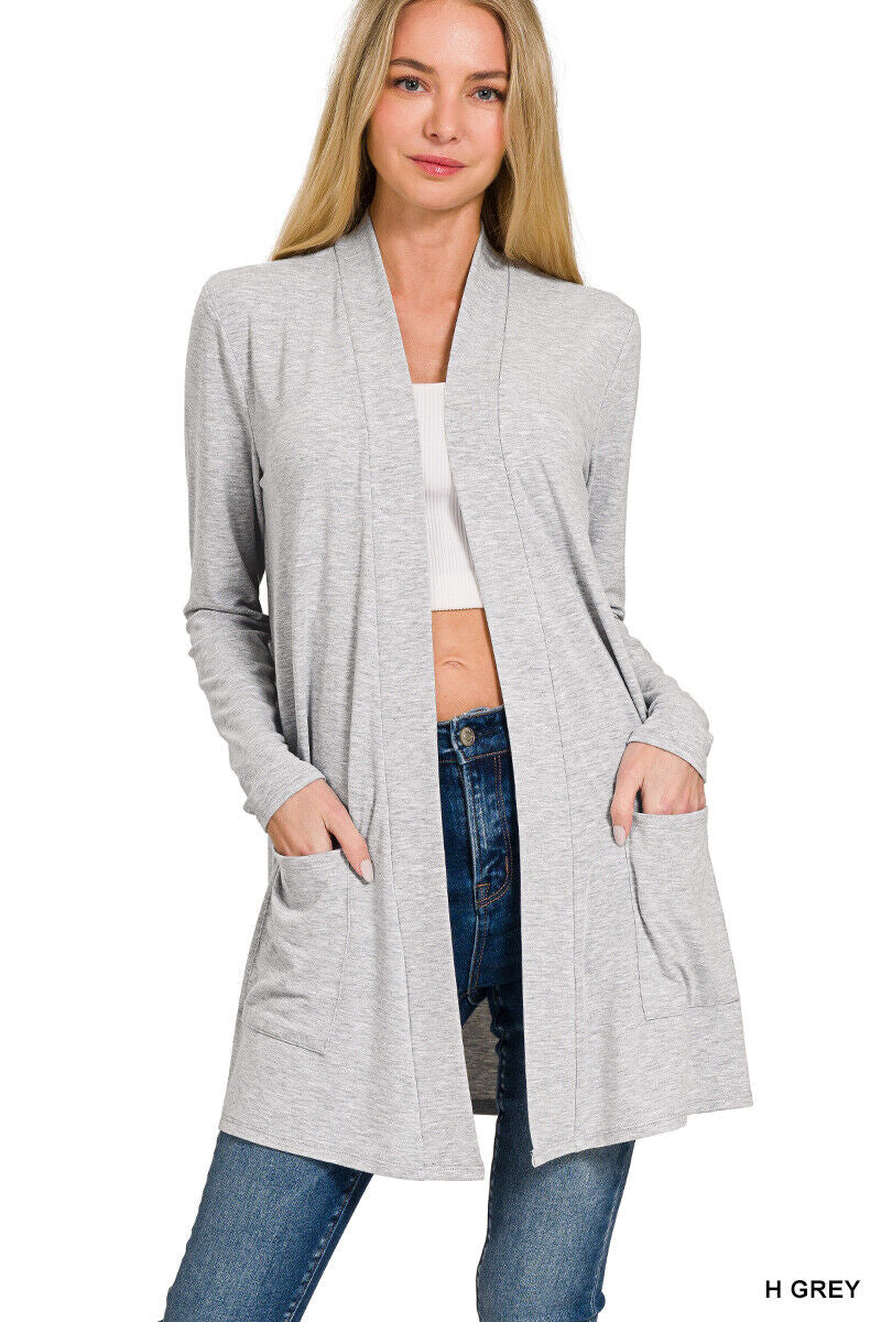 Open Front Fly Away Cardigan Sweater 