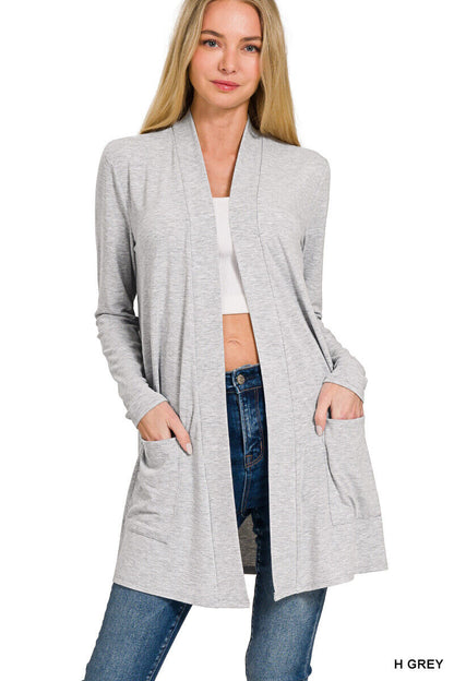 Open Front Fly Away Cardigan Sweater 
